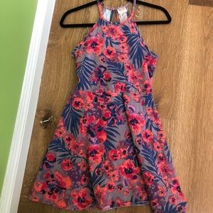 Halter top tropical summer dress